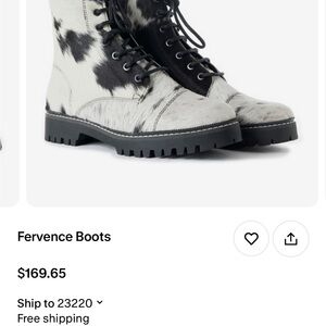 Black and White Lace Up Boots